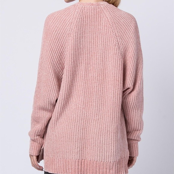 Chenille Open Knit Cardigan Sweater Warm NWT - Picture 3 of 8